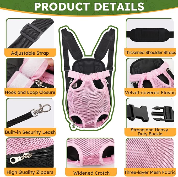 Pet Carrier Backpack, Hands-Free Adjustable Dog Front Carrier Legs Out & - Image 2