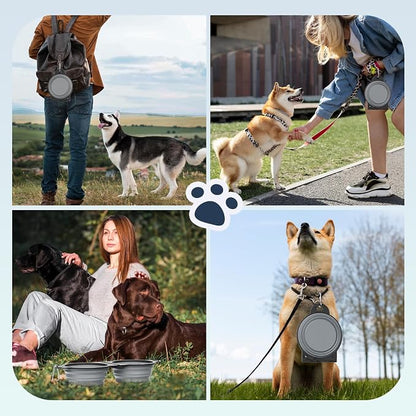 Pawaboo 2-in-1 Collapsible Dog Bowls, Dual Puppy Food and Water Bowls, 180° - Image 7