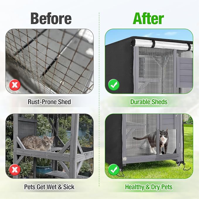 Kingling Outdoor Cat House Cover, Waterproof and Dustproof Protection Cover - Image 3