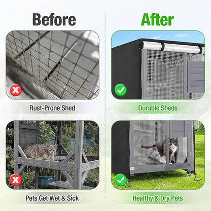 Kingling Outdoor Cat House Cover, Waterproof and Dustproof Protection Cover - Image 3