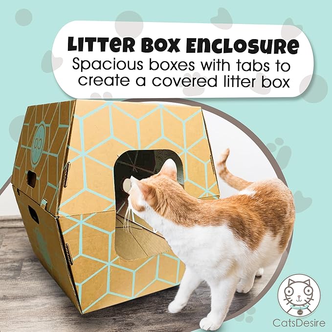 Cats Desire Disposable Litter Box No Plastic Solution w/ Low Entry & Enclosed - Image 7