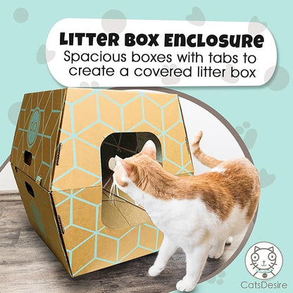 Cats Desire Disposable Litter Box No Plastic Solution w/ Low Entry & Enclosed - Image 7