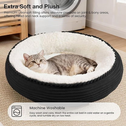 Love's cabin Round Donut Cat and Dog Cushion Bed, 20in Pet Bed - Image 7