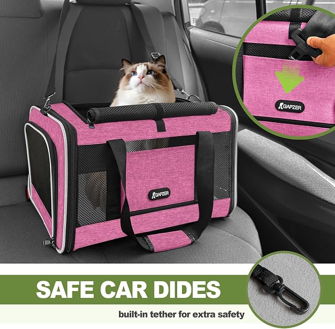 Cat Carrier 18x11x11 Delta Airline Approved, Easy Load Soft Pet Plane Travel - Image 8