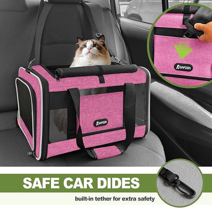 Cat Carrier 18x11x11 Delta Airline Approved, Easy Load Soft Pet Plane Travel - Image 8