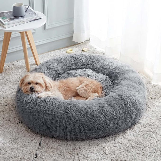 WESTERN HOME WH Calming Dog & Cat Bed, Anti-Anxiety Donut Cuddler Warming Cozy by WESTERNHOME