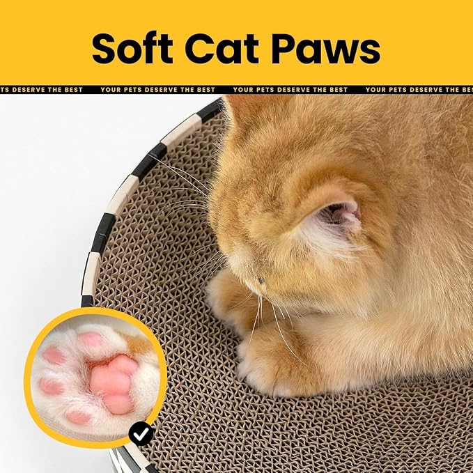 Cat Scratcher Cardboard, 2-in-1 Oval Scratching Pad & Lounge Bed, High-Density - Image 4
