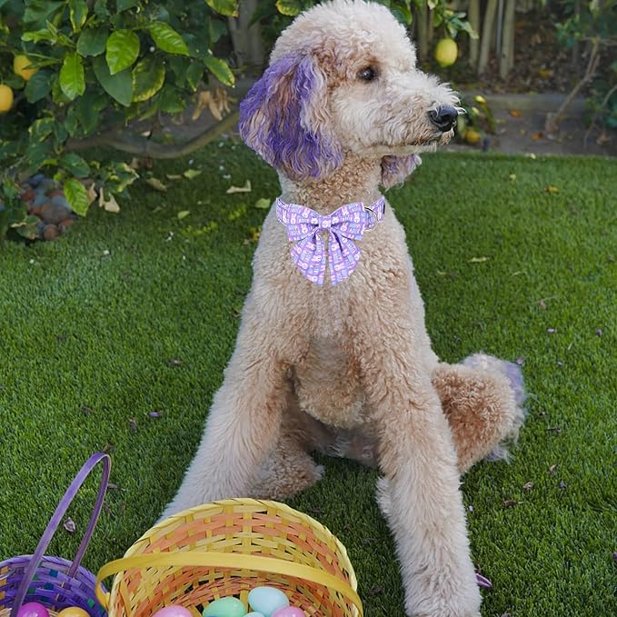 MR. CHUBBYFACE Easter Dog Collar, Adjustable Pet Collar Bowtie - Image 5