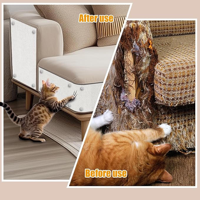 Cat Scratch Mat, 118.5"x17.4" Trimmable Self-Adhesive Cat Scratch Furniture - Image 3
