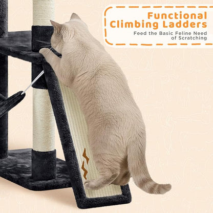 Yaheetech Cat Tree, 82.5in Extra Large Tower w/Cute Perches, Cozy Condo - Image 5