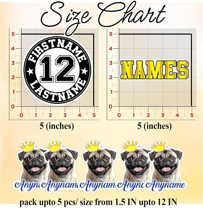 Custom Pet Name Sticker Personalized Text Face Photo Crown King Queen Animal - Image 5