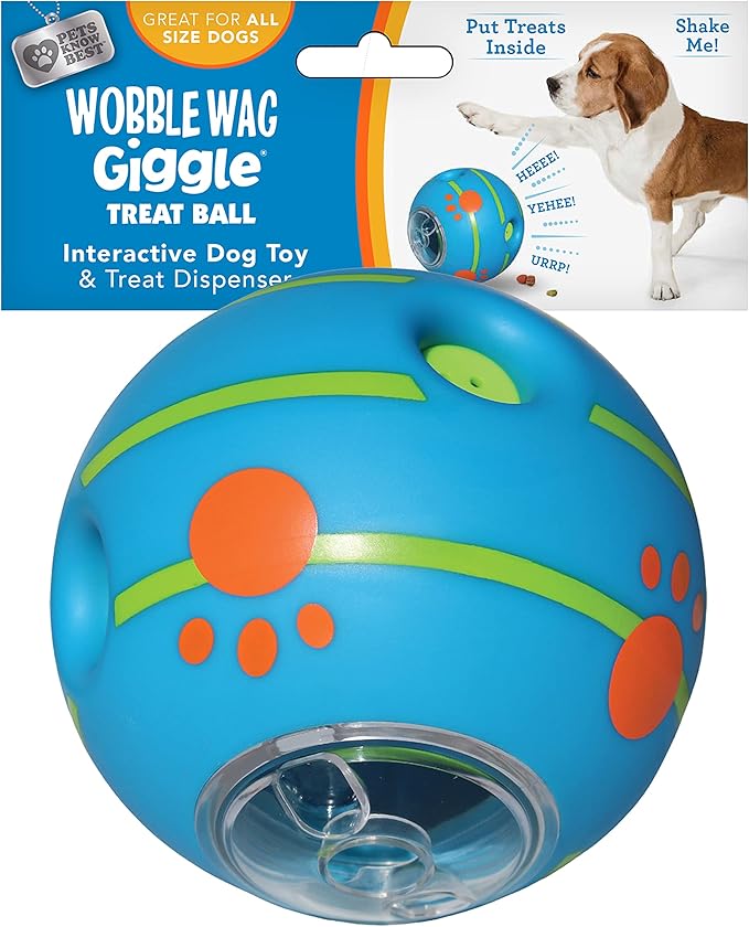 Wobble Wag Giggle Treat Ball- Interactive Dog Toy & Treat Dispenser, Fun Giggle by WobbleWagGiggle