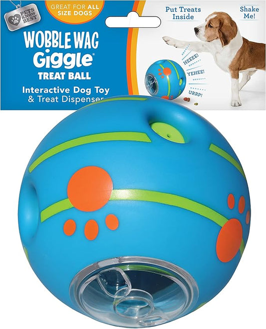 Wobble Wag Giggle Treat Ball- Interactive Dog Toy & Treat Dispenser, Fun Giggle by WobbleWagGiggle