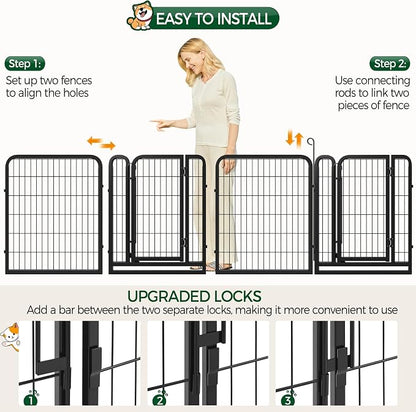 Yaheetech Dog Playpen Outdoor, 32 inch 6 Panels Dog Pen Indoor Heavy Duty Puppy - Image 7