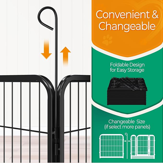Yaheetech Dog Playpen Outdoor 24 inch 12 Panels Indoor Dog Fence Metal Dog Pen - Image 8