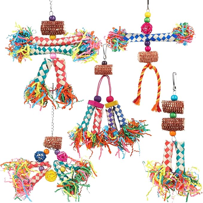 LifeIdeas Bird Shredding Toys, Colorful Bird Foraging Toys by LifeIdeas