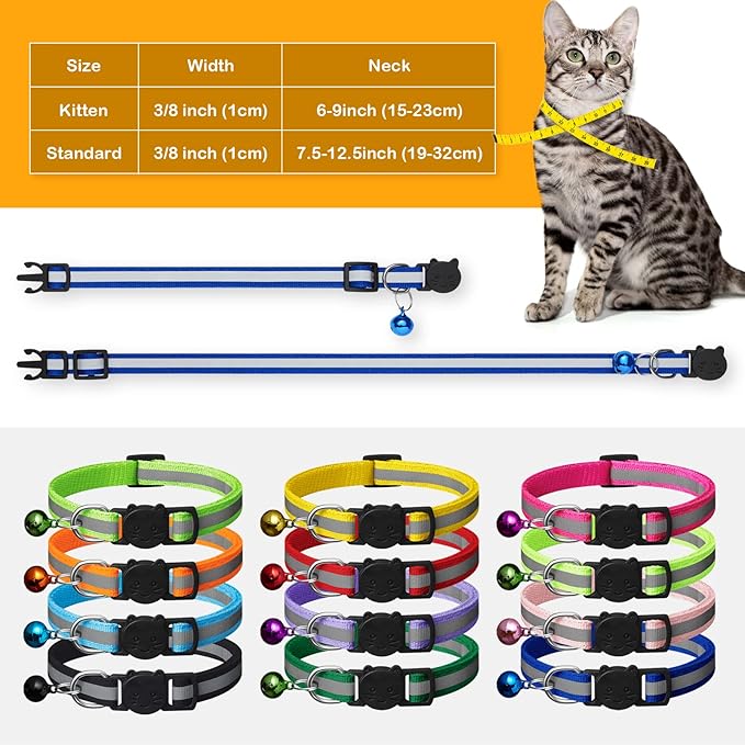 14 Pack Airtag Cat Collar Reflective-Breakaway - Image 6