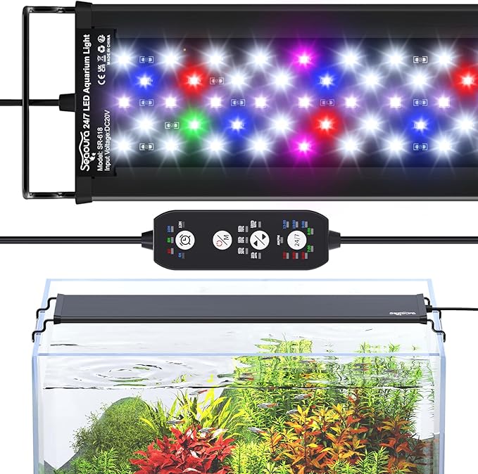 SEAOURA 24/7 Cycle LED Aquarium Plant Light-Full Spectrum Fish Tank Light by SEAOURA