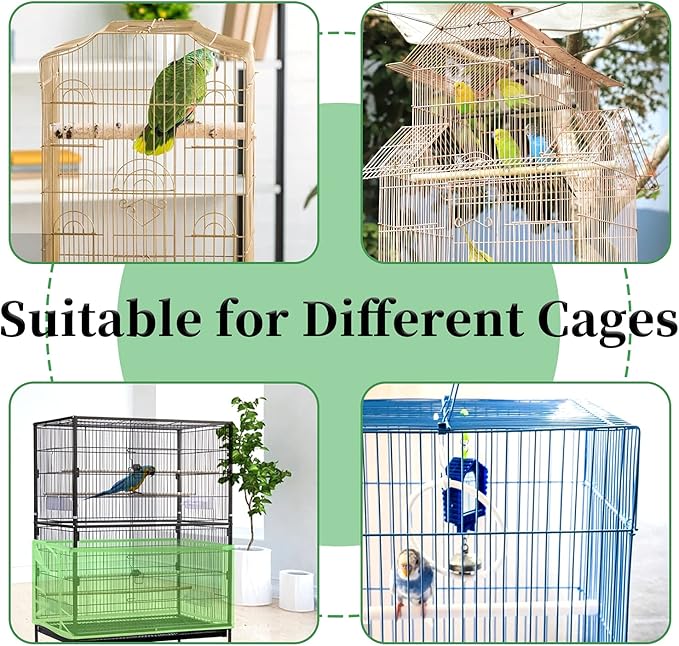 Daoeny Large Bird Cage Cover, Bird Cage Seed Catcher, Adjustable Soft Airy - Image 6