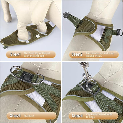 YIMEIS Dog Harness and Leash Set, No Pull Soft Mesh Pet Harness, Reflective - Image 2