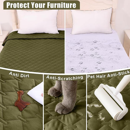 Smiry Waterproof Dog Bed Cover Blanket, Soft Reversible Pet Blanket, Washable - Image 4
