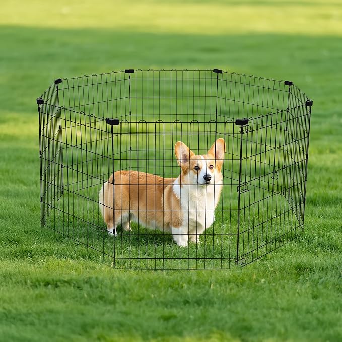 Amazon Basics Foldable Octagonal Metal Exercise Dog Playpen - Image 6