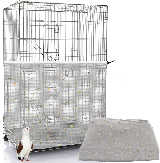 Bird Cage Seed Catcher, 60-118'' Large Bird Cages Cover, 31.5'' H Adjustable by LYMOI