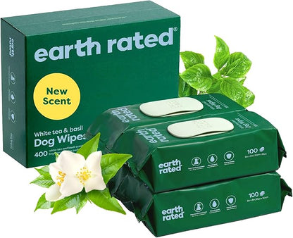 Earth Rated Pet Wipes for Dogs and Cats, Hypoallergenic, 3-in-1 Cleaning by EarthRated