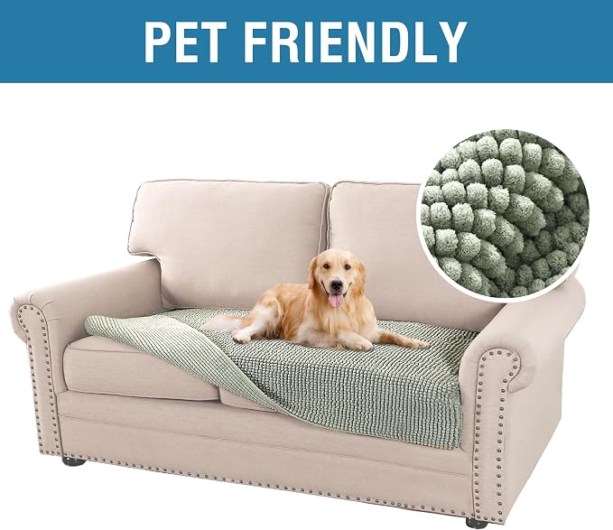 H.VERSAILTEX Plush Chenille Dog Bed Cover Thick Soft Loveseat Cover - Image 2