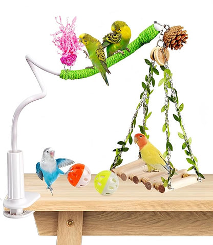 Bird Perch Stand with Swing, Desktop Bird Toy & Stand by Unknown