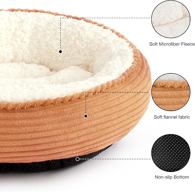 Love's cabin Round Donut Cat and Dog Cushion Bed, 25in Pet Bed - Image 2