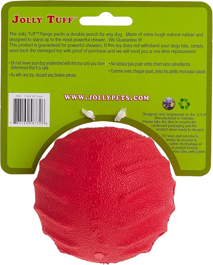 Jolly Pets Tuff Tosser Bouncing Ball Tog Toy/Treat Holder, 3 Inches - Image 4