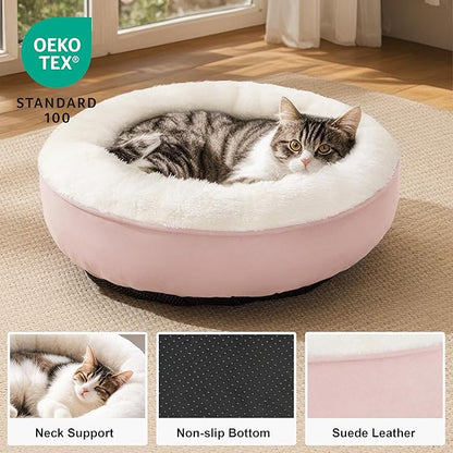 Love's cabin Round Donut Cat and Dog Cushion Bed, 20in Pet Bed - Image 2