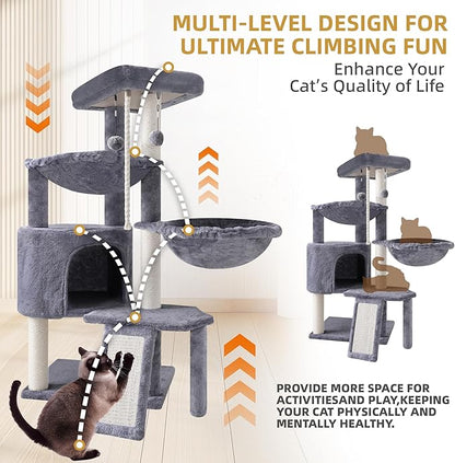 Xin Three Layer Cat Tree with Cat Condo and Two Hammocks - Image 6