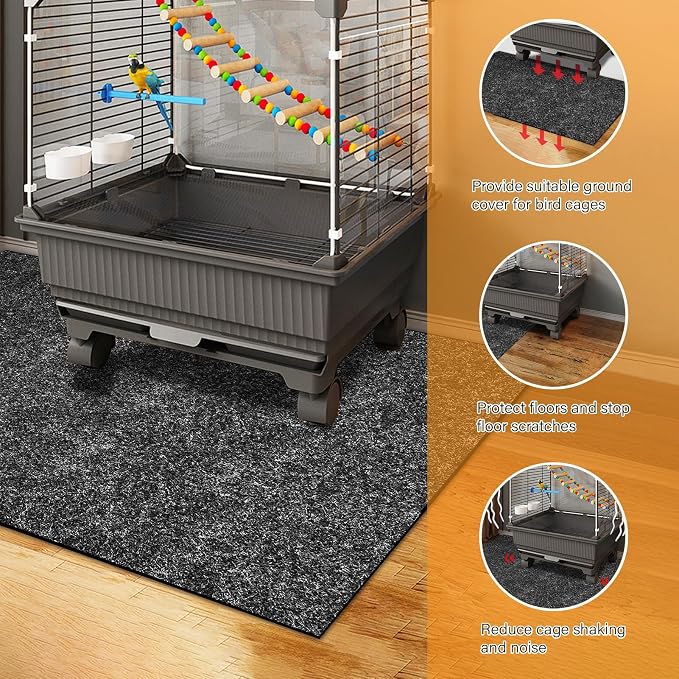 48 x 48 Inch Large Felt Bird Cage Mat, 3mm Thick Absorbent Felt Surface - Image 4