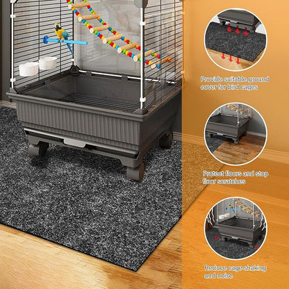 48 x 48 Inch Large Felt Bird Cage Mat, 3mm Thick Absorbent Felt Surface - Image 4