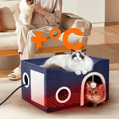 Indoor Heated Cat House, Adjustable Temperature Cat Heating Bed - Image 8