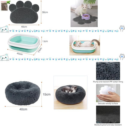 Kitten Starter Supplies Starter Kit, Including Bed, Litter Mat, Bowls and More - Image 3