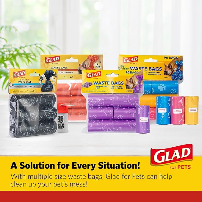 Glad for Pets Scented Waste Bags, Tear Resistant Pet Poop Pick-up Bags - Image 8