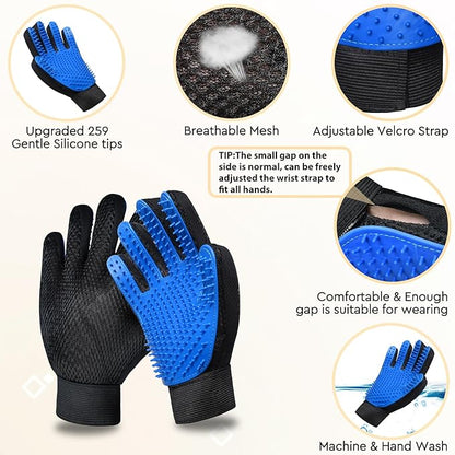 GJEASE Cat Grooming Glove Brush, Self-Cleaning Slicker Pet Brush - Image 5