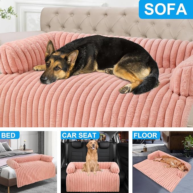Wn's Day Luxurious Dog Couch Bed, Washable Calming Dog Couch Cover, Removable - Image 5