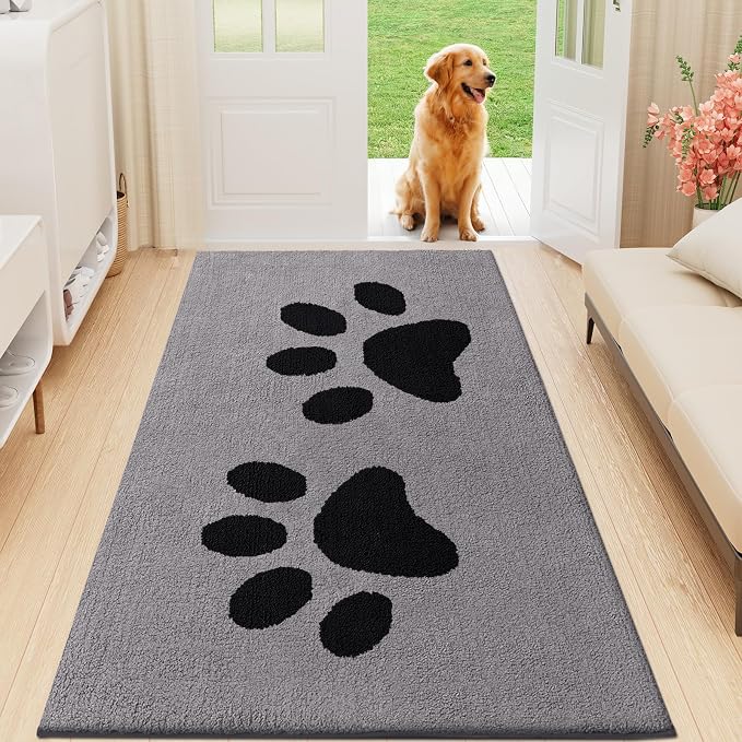 Buganda Dog Door Mat for Muddy Paws, Absorbent Dirt Trapper Washable Indoor by Buganda