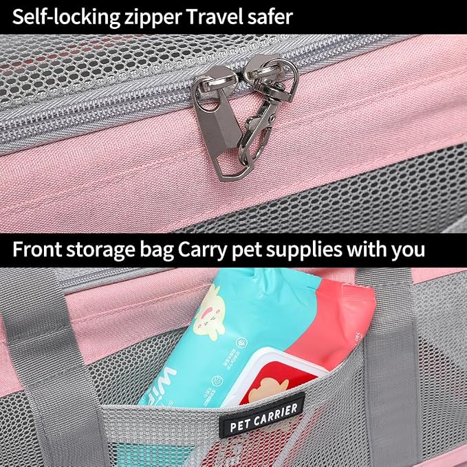 Airline Approved Pet Carrier for Cats and Small Dogs, Breathable and - Image 5