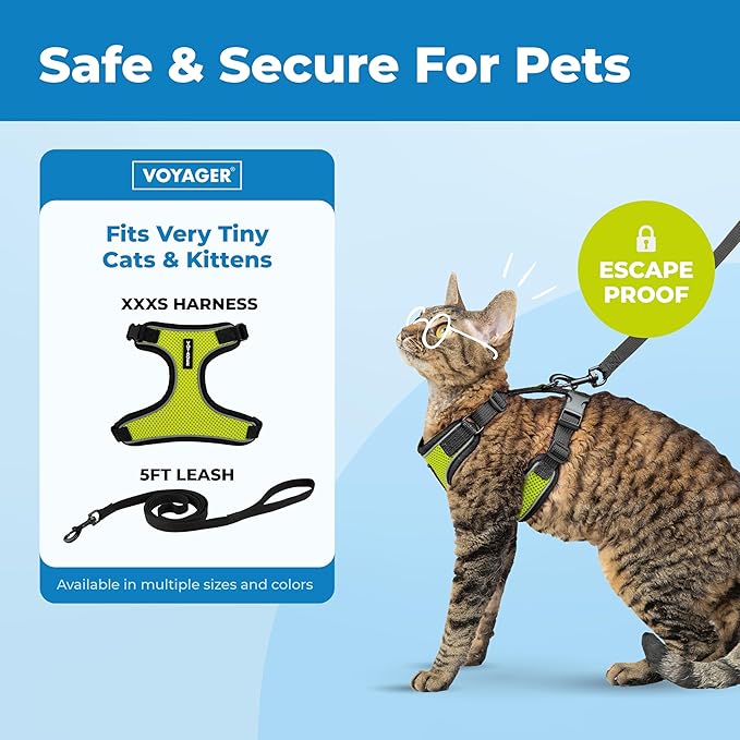 Voyager Escape-Proof Step-in Lock Cat Harness & 5ft Neoprene-Handle Leash Set - Image 2