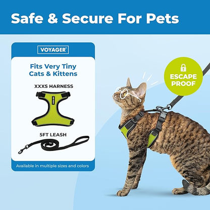 Voyager Escape-Proof Step-in Lock Cat Harness & 5ft Neoprene-Handle Leash Set - Image 2
