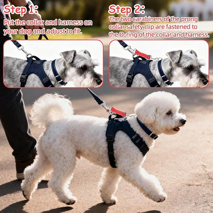 YUEPET Dog Safety Collar Clips 2 Pack Adjustable Prong Collar Backup Clips - Image 6