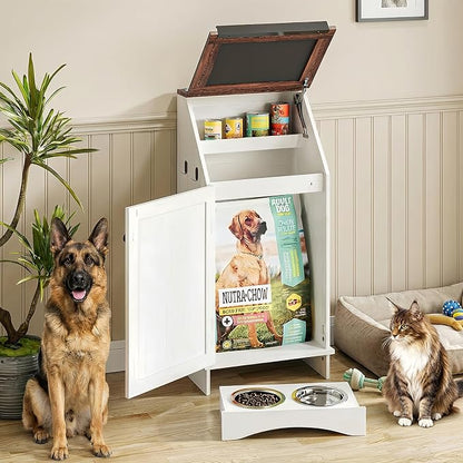 Dog Food Feeding Station with Storage, Pet Food Storage Cabinet with Bowls and - Image 7