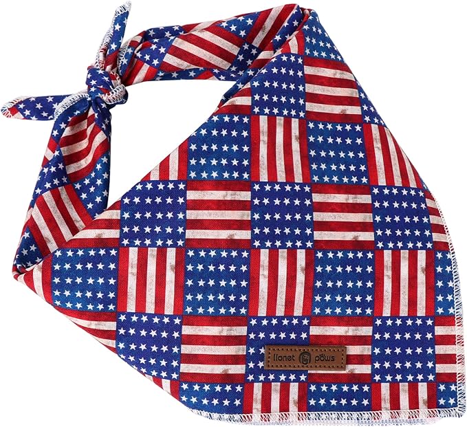 lionet paws Patriotic 4th of July Dog Bandana American Flag - Image 4