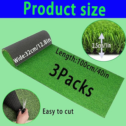 Artificial Grass，3 Rolls 12.8 x 40x1in, Rug Realistic Indoor Outdoor Rug - Image 2