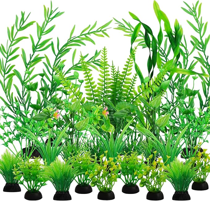 Fish Tank Accessories Aquarium Decorations Green Plants, Aquarium Decor Plastic by QUOZUO